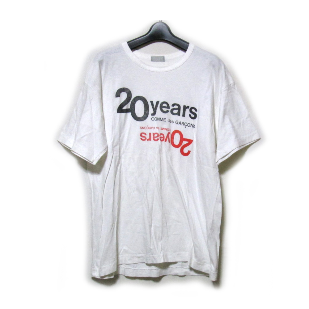 COMME des GARCONS コムデギャルソン Tシャツ 92SS 20yearsグラフィック 20周年記念 クルーネック 半袖 Tシャツ HT-110440 HOMME 田中オム アーカイブ ホワイト 白 日本製 トップス カットソー 【メンズ】