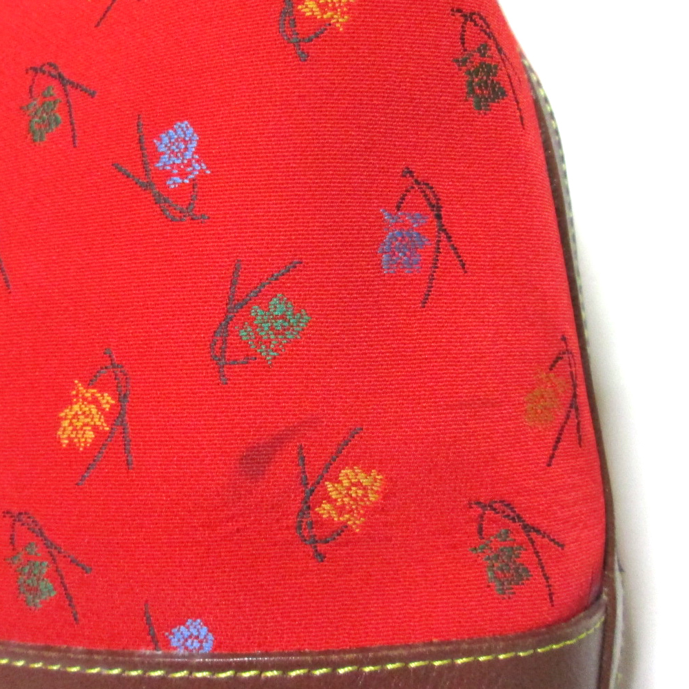 日本極東貿易 / Vintage KENZO ヴィンテージ ケンゾー フラワーモノグラム巾着バッグ (高田賢三 花柄 ショルダーバッグ 鞄 赤