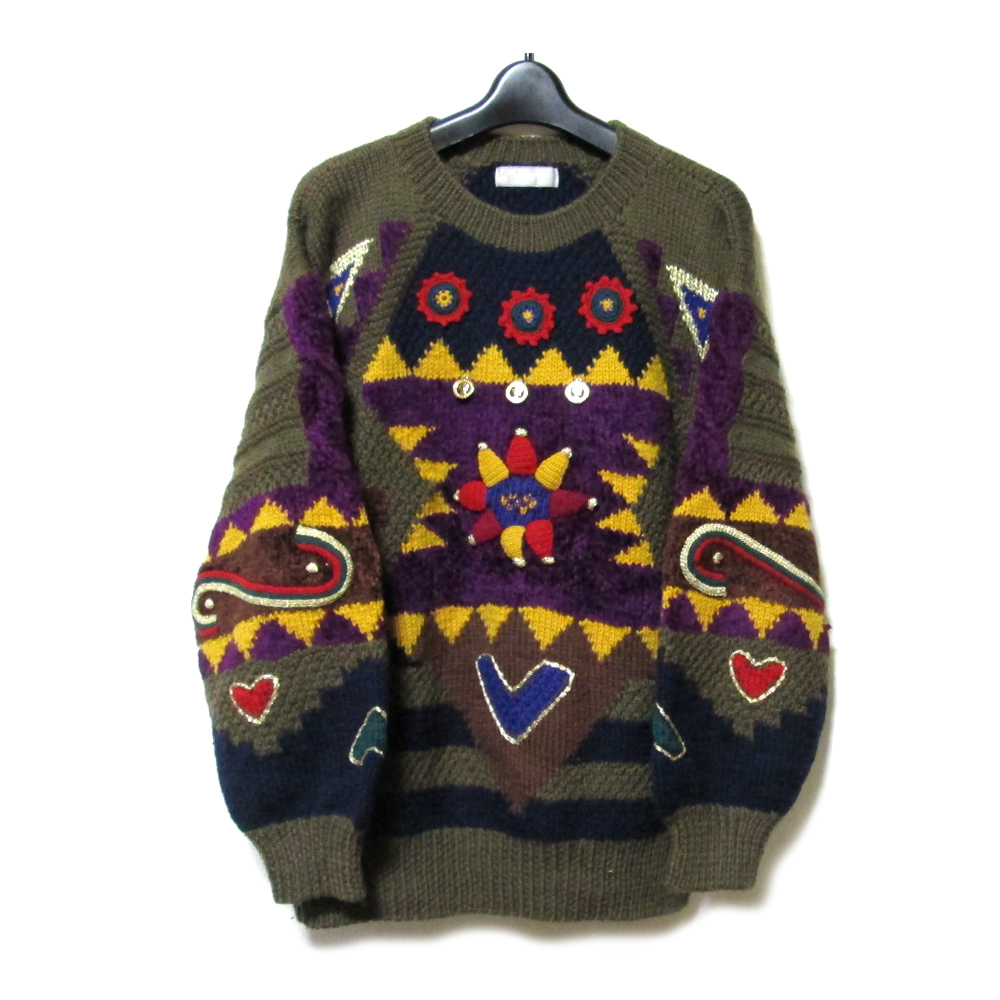 日本極東貿易 / 美品 Vintage 70's Sens Du Mai ヴィンテージ 70年代 サイケデリックニットセーター